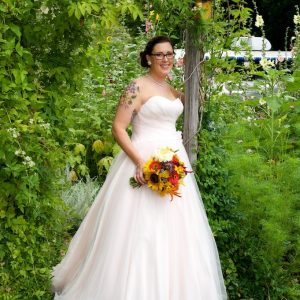 Bride at The Lyons Farmette & River Bend wedding venue in Lyons, CO